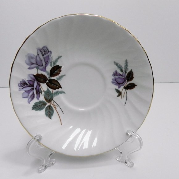 Collectable Vintage Royal Kendall Teacup & Saucer Lavender Rose Buds Design - Picture 2 of 9